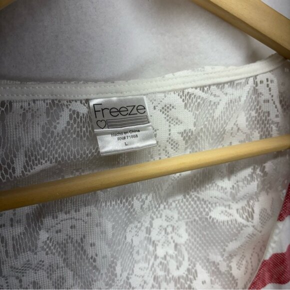 Freeze Blue and White‎ Crop Tank Top Relaxed Fit - Picture 2 of 5